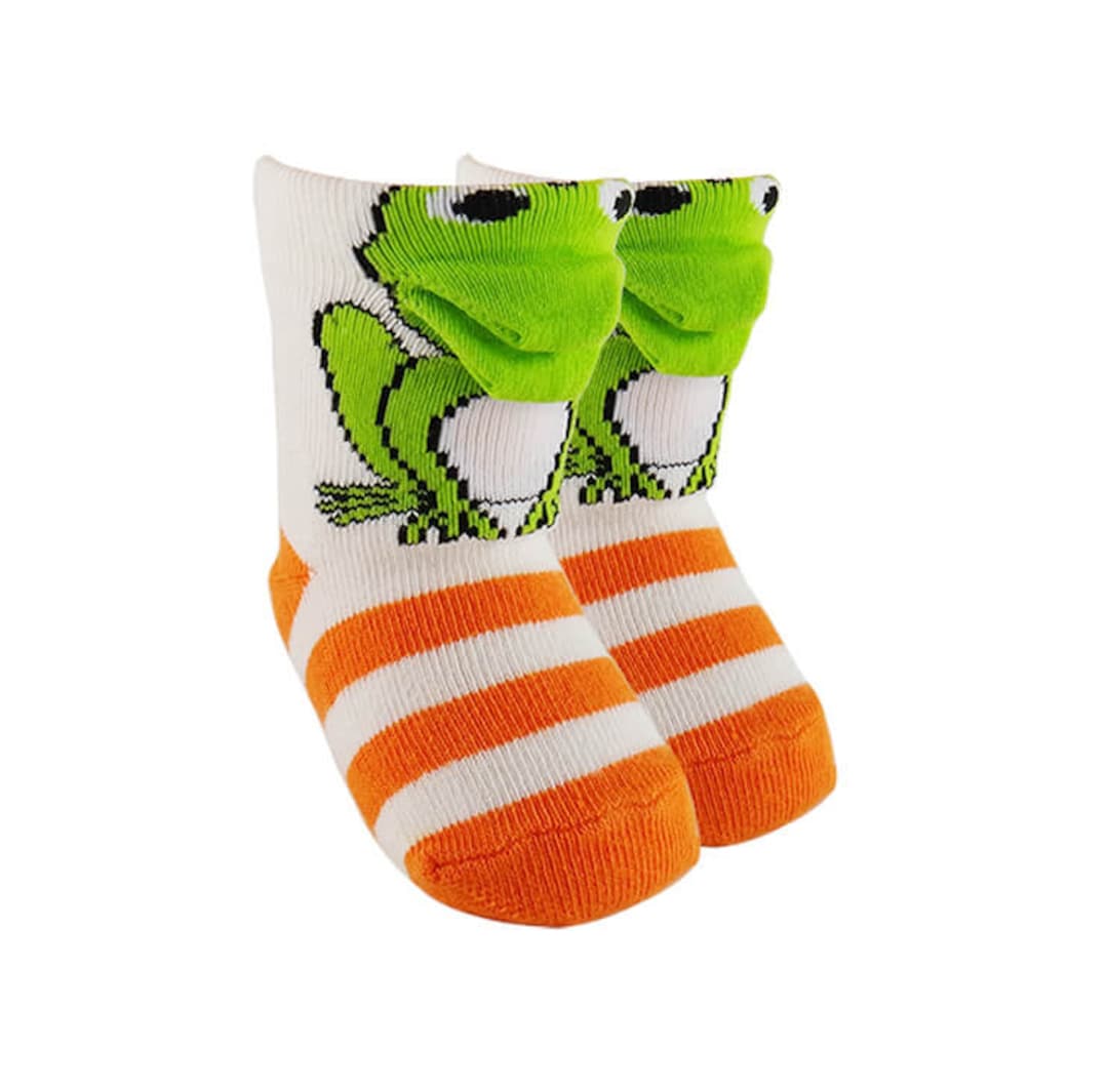 Baby Socks, 3D Frog Newborn Striped Sock, GenderNeutral Kids' Clothing