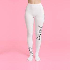 Tights With Your Name On Them, Custom Phrase Socks, Personalized Gifts Socks with Name or Text, Custom Text Gift, X Small to Plus Size Tight
