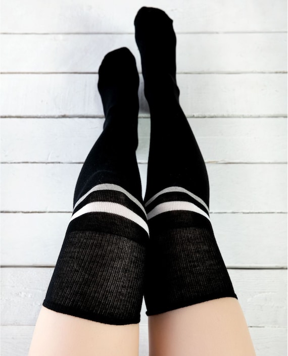winying Calcetines largos ultra transparentes brillantes para mujer hasta  el muslo, calcetines altos por encima de la rodilla