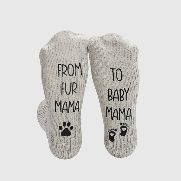 Pregnant Mom Gift, From Fur Mama to Baby Mama Socks, Future Mom, Pregnancy Gift, New Mom Gift Socks, Mom Socks, Expecting Mom, Baby Shower