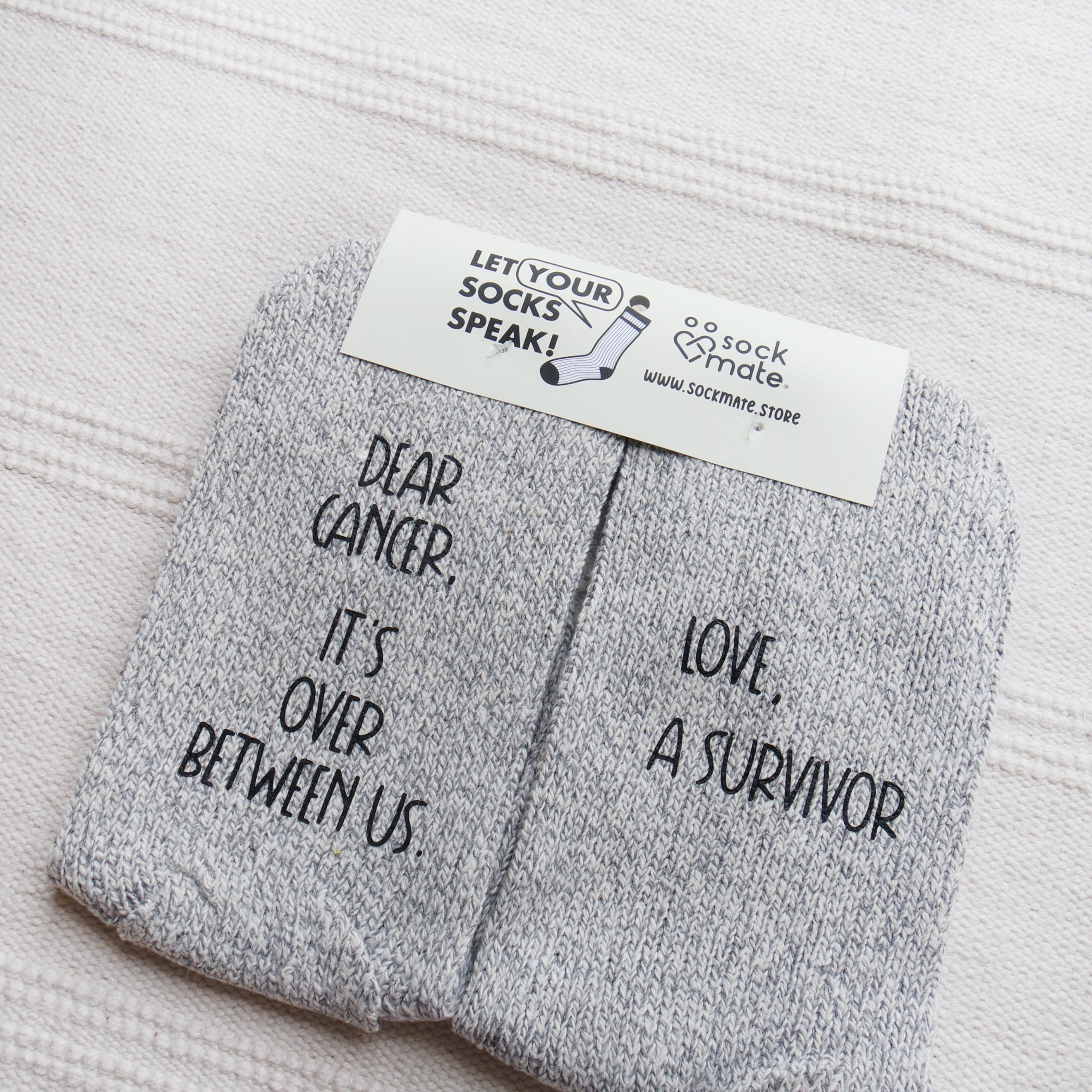 Calzini da donna in cotone per cancro, regali per chemioterapia, regali per donne, pazienti chemioterapici, regalo indispensabile per rallegrare, Grigio, Taglia unica