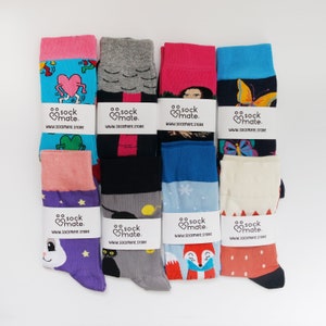 Advent Calendar Fillers, Socks Bundle, Advent Calendar For Adults, Women's Assorted Patterns, Funky Colorful Crew Socks, Animal, Floral Sock