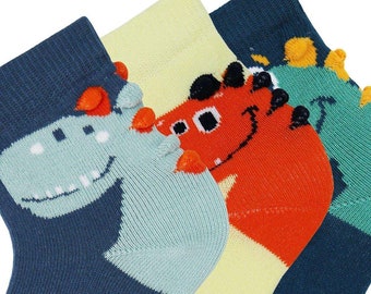 Kid's 3D Socks, Toddler Dinosaur Socks, Animal Print Gifts, Dino Socks, Kids Advent Calendar Fillers, Stocking Stuffers, Socks Ages for 1-11
