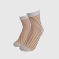 Women's Striped Sheer Socks, White-Pink-Rainbow Mesh, Transparent, Lace Socks, US Size 6-10, Gift for Her, Pink Lover Gift, Fashion Socks