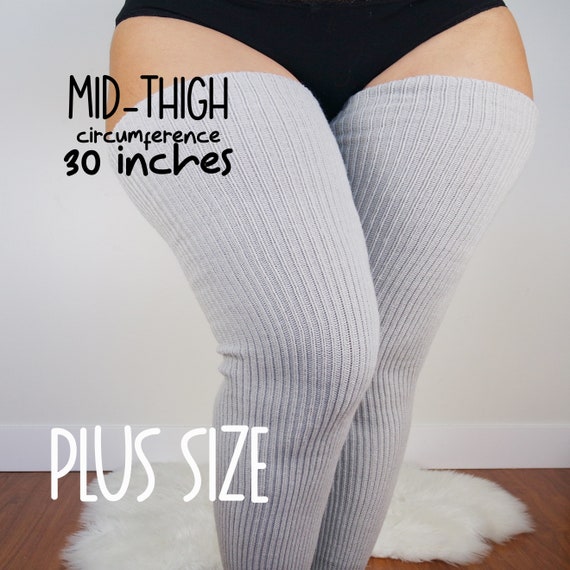 PLUS SIZE Thigh High Socks, Women's Extra Long Over the Knee Stocking, Plus  Size Light Grey Knee High, Gift for Her, Winter Sweater Socks -  Canada