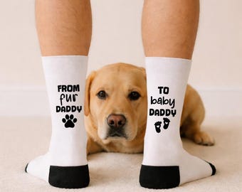 From Fur Daddy To Baby Daddy Gifts, New Baby Dad Socks, Soon To Be Parents Gift, Pregnancy Announcements, Future Dads Gifts, First time Dad