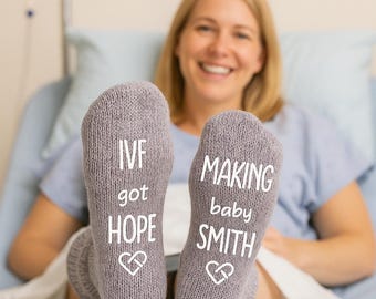 Custom IVF Socks, IVF Got Hope, Transfer Day Socks, Lucky Day Socks, Embryo Transfer Sock, IVF Gift, Making Baby, Egg Retrieval Transfer Day
