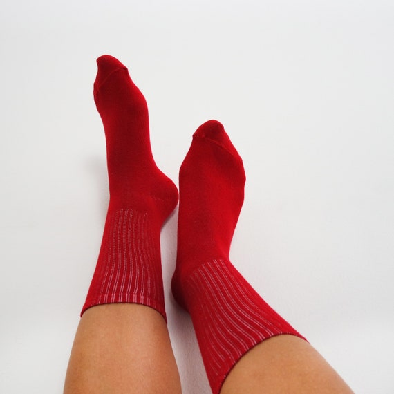 Calcetines rojos de mujer, calcetines deportivos, calcetines de Navidad,  rellenos de calcetines, calcetines de vestir para tacones, idea de regalo  del día de San Valentín, calcetines básicos sólidos -  España