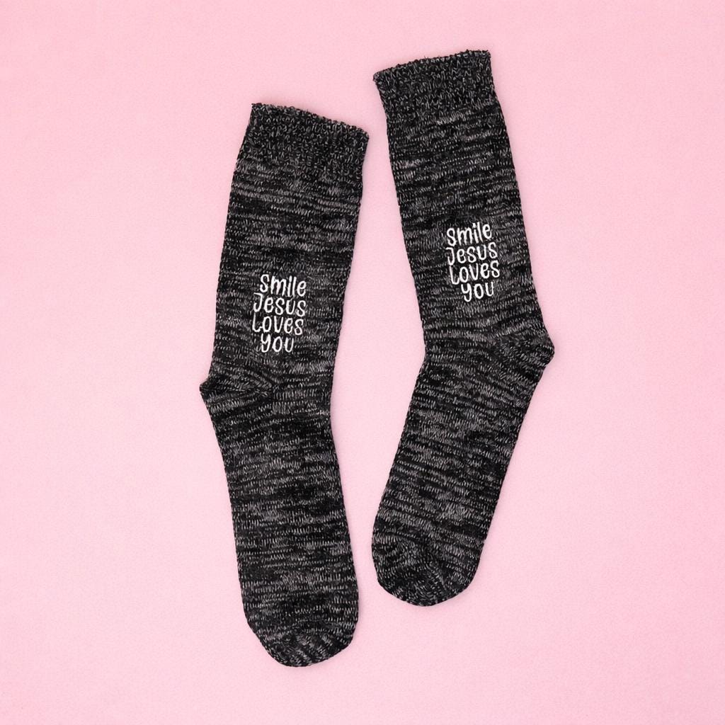 Scripture Socks Custom Men's Embroidered Jesus Socks, Personalized Christian Faith ...