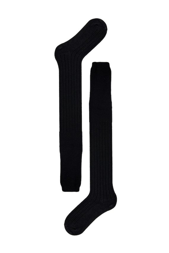 ATSNOSH 2 Paia Calzini Sopra Ginocchio Donna, Tinta Unita Alta Caviglia Calze, Gambaletti Termici in Pile, Calze Lunghe per Stivali (IT, Testo, Taglia unica, Regular, Regular, Nero + Beige