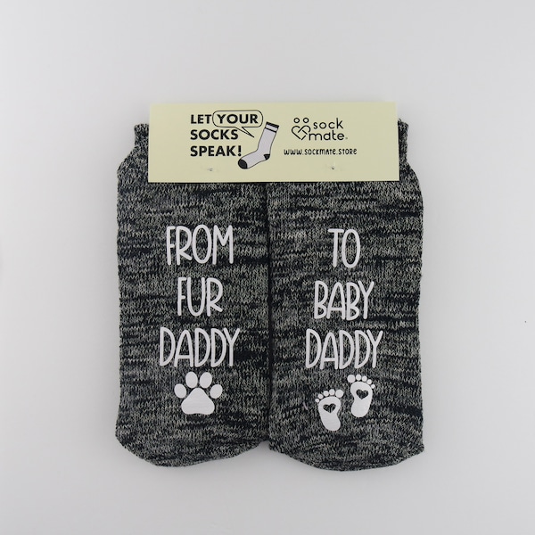 From Fur Daddy To Baby Daddy Gifts, New Baby Dad Socks, Soon To Be Parents Gift, Pregnancy Announcements, Future Dads Gifts, First time Dad