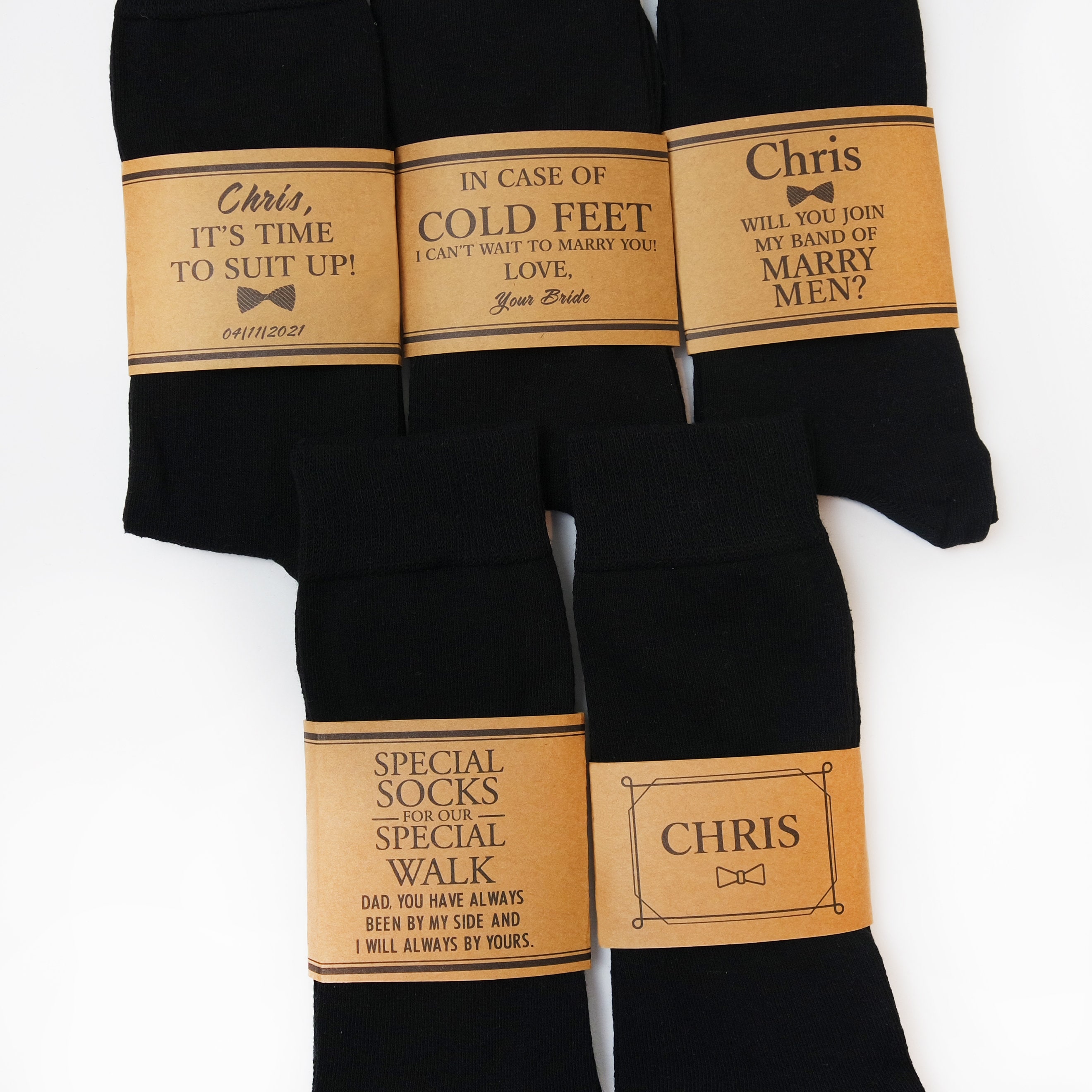 Personalized Groomsmen Socks Label Wedding Socks Tags Custom Etsy