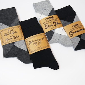 Personalized Groomsmen Socks, Wedding Socks, Custom Sock Labels, Personalized Groomsmen Gift Sock with Custom Labels, Groomsmen Proposal