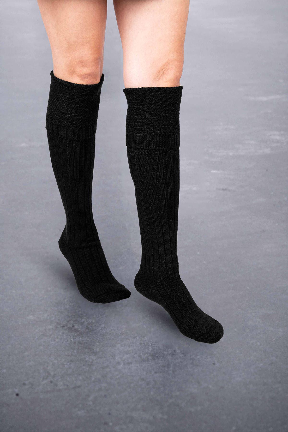 Calze Sopra Il Ginocchio Donna, Extra Lunghe 80 Cm, In Cotone, Invernali Calde, Elastiche, Taglia Unica, Nero