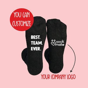 Custom Logo Socks, Logo Printed On Socks, Custom Best Team Ever Socks, Employee Gift, Corporate Gift  Staff Gift Ideas, Office Party favors