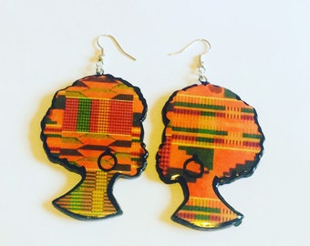 Brincos femininos afro com estampa africana