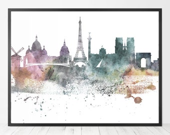 Paris poster, print, Paris wall art, cityscape,  skyline, city poster, home decor, gift for home, Wall Decor Addict