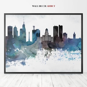 Buffalo print, Buffalo skyline poster, Buffalo wall art, home decor, travel gift, WallDecorAddict