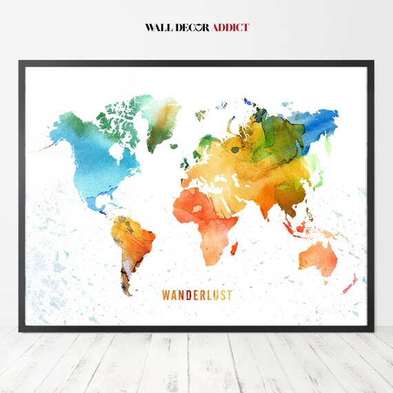 World Map Art Print World Map Poster World Map World Map | Etsy