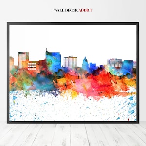 Boise print, Boise skyline poster, Boise wall art, home decor, travel gift, WallDecorAddict