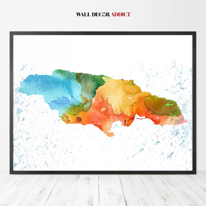 Jamaica Map Print Jamaica Map Art Jamaica Print Wall Art - Etsy