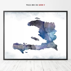 Impression de carte d'Haïti, art de la carte d'Haïti, impression d'Haïti, art mural, décoration intérieure, cadeaux de voyage, WallDecorAddict
