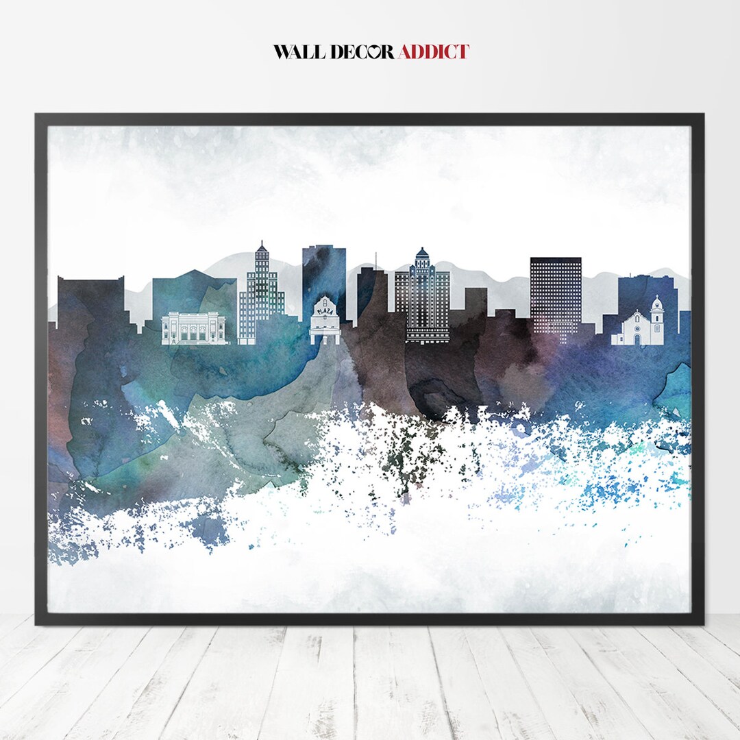 El Paso Art Print El Paso Skyline Poster El Paso Wall Art Etsy