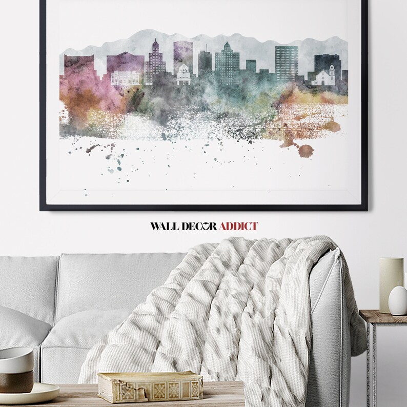 El Paso Art Print El Paso Skyline Poster El Paso Wall Art Etsy