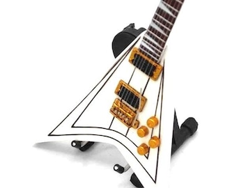RANDY RHOADS And OZZY Mini White Guitar Memorabilia Free Stand Display Gift