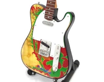 Miniature Guitar ZEPPELIN JIMMY PAGE Memorabilia with Stand Display Gift