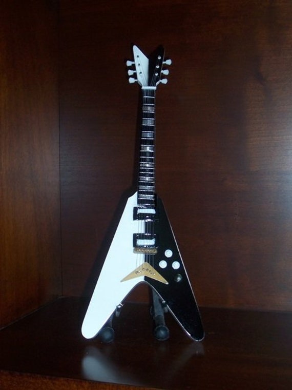 Mini Guitar JIMI HENDRIX Psychedelic Gift Memorabilia FREE STAND