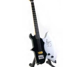 Miniature KISS GENE SIMMONS Ax Bass Guitar Memorabilia Free Stand Gift