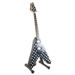 RANDY RHOADS And OZZY Mini Polka Dot Harpoon Guitar Memorabilia Free Stand Display Gift