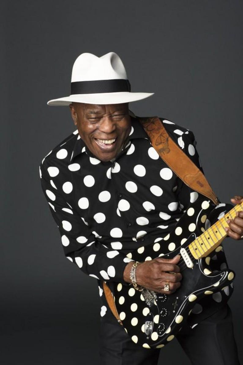 BUDDY GUY Mini Polka Dot Guitar and Free Stand Blues Legend Display Gift image 3