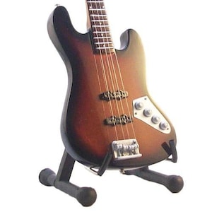JACO PASTORIUS Mini Sunburst Bass Guitar Memorabilia Free Stand Display Gift