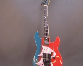 Mini Guitar For MOTLEY CRUE Mick Mars Theater Of Pain Memorabilia Free Stand Gift Art