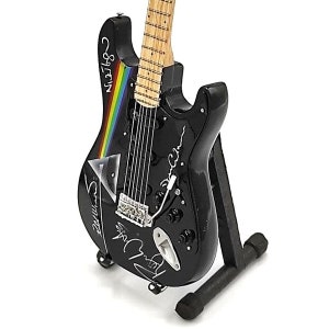 Mini Guitar And Stand PINK FLOYD Gilmour Waters Display Gift
