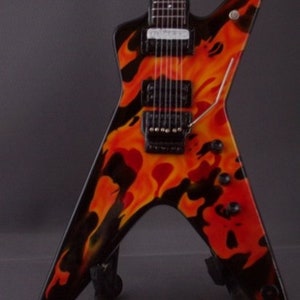 DIMEBAG DARRELL PANTERA Mini Flames Guitar Memorabilia Free Stand Gift