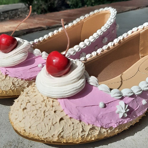 Custom Cake Shoes Cake Flats Birthday Cake Shoes Etsy