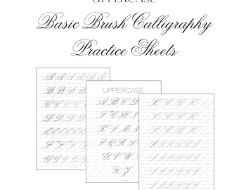 PRINTABLE Uppercase Brush Calligraphy Practice Sheets