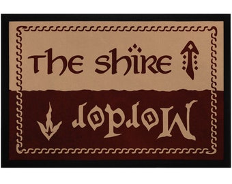 Fußmatte mit Spruch the Shire Mordor Türmatte für Film-Fans Fantasy rutschfest & waschbar Moonworks®
