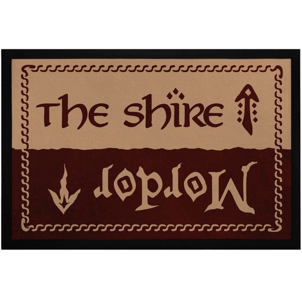 Fußmatte mit Spruch the Shire Mordor Türmatte für Film-Fans Fantasy rutschfest & waschbar Moonworks®