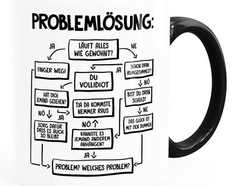 Problemlöser Tasse Mit Flussdiagramm – Lustige Geschenkidee Für Chefs, Kollegen & Büro, Spülmaschinenfest