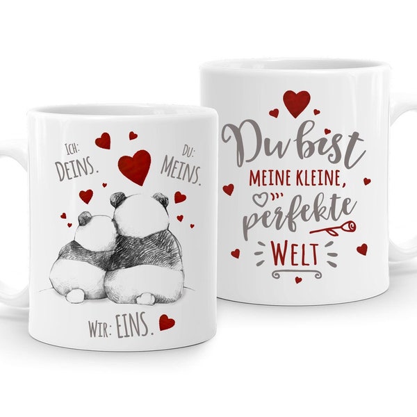 Kaffee-Tasse Panda Ich Deins Du Meins Wir Eins Liebes-Geschenk Valentinstag Liebesbeweis Liebeserklärung Moonworks®