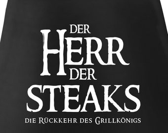 Grill-Schürze für Männer mit Spruch Der Herr der Steaks die Rückkehr des Grillkönigs Moonworks®