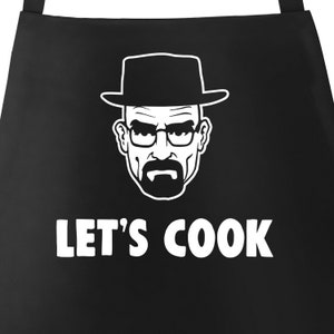 Grill Apron for Men with Saying Lets Cook Cotton Apron Kitchen Apron Moonworks®