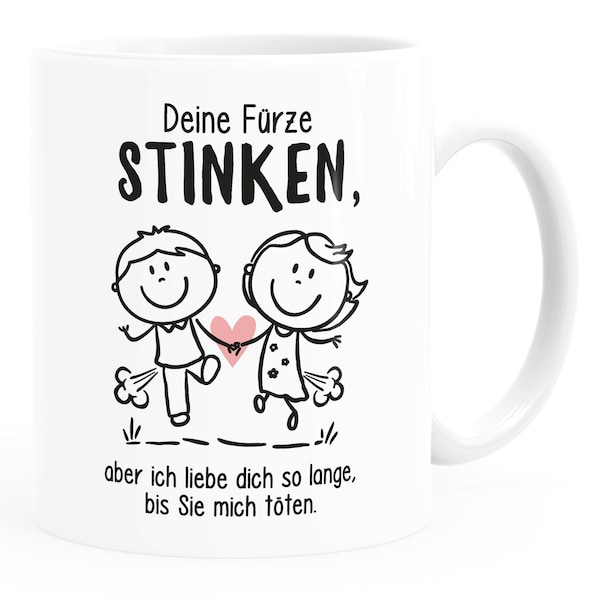 Kaffee-Tasse Deine Fürze stinken aber ich liebe dich Geschenk Freund Mann lustige Liebeserklärung Moonworks®