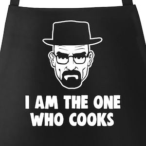 Grill Apron for Men with Saying I am the one who cooks Cotton Apron Kitchen Apron Moonworks®