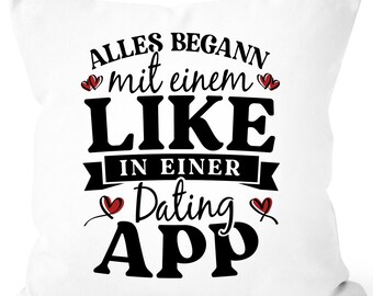 Pillowcase It all started with a Like in a Dating App Gift Love Valentine's Day Anniversary Moonworks®