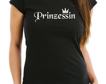 Damen T-Shirt Princess Prinzessin Krone Crown Slim Fit Moonworks®